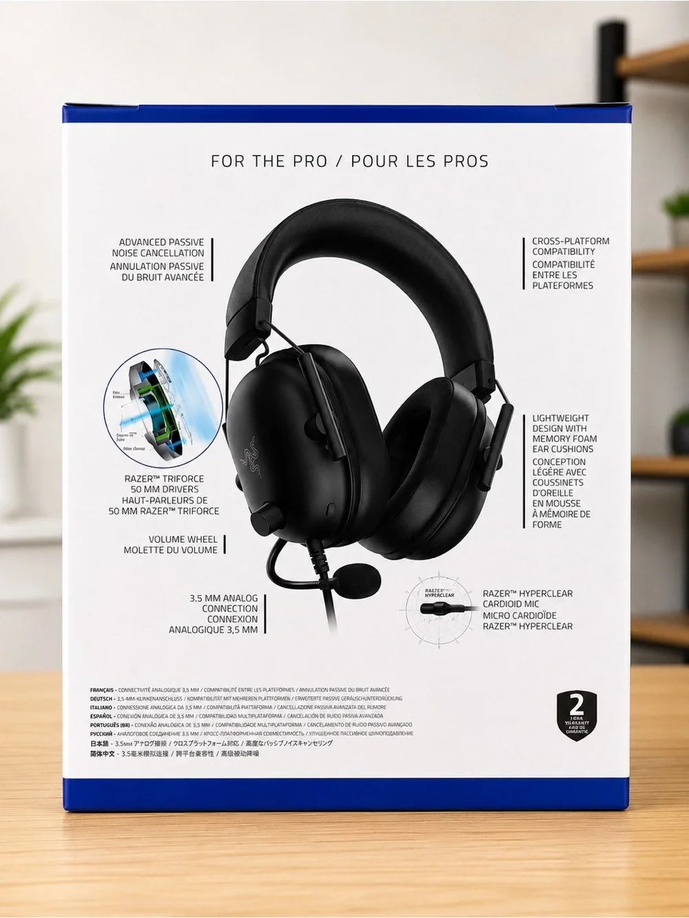 Razer BlackShark V2 X Wired Gaming Headset Black 3.5mm Multi-Platform NEW